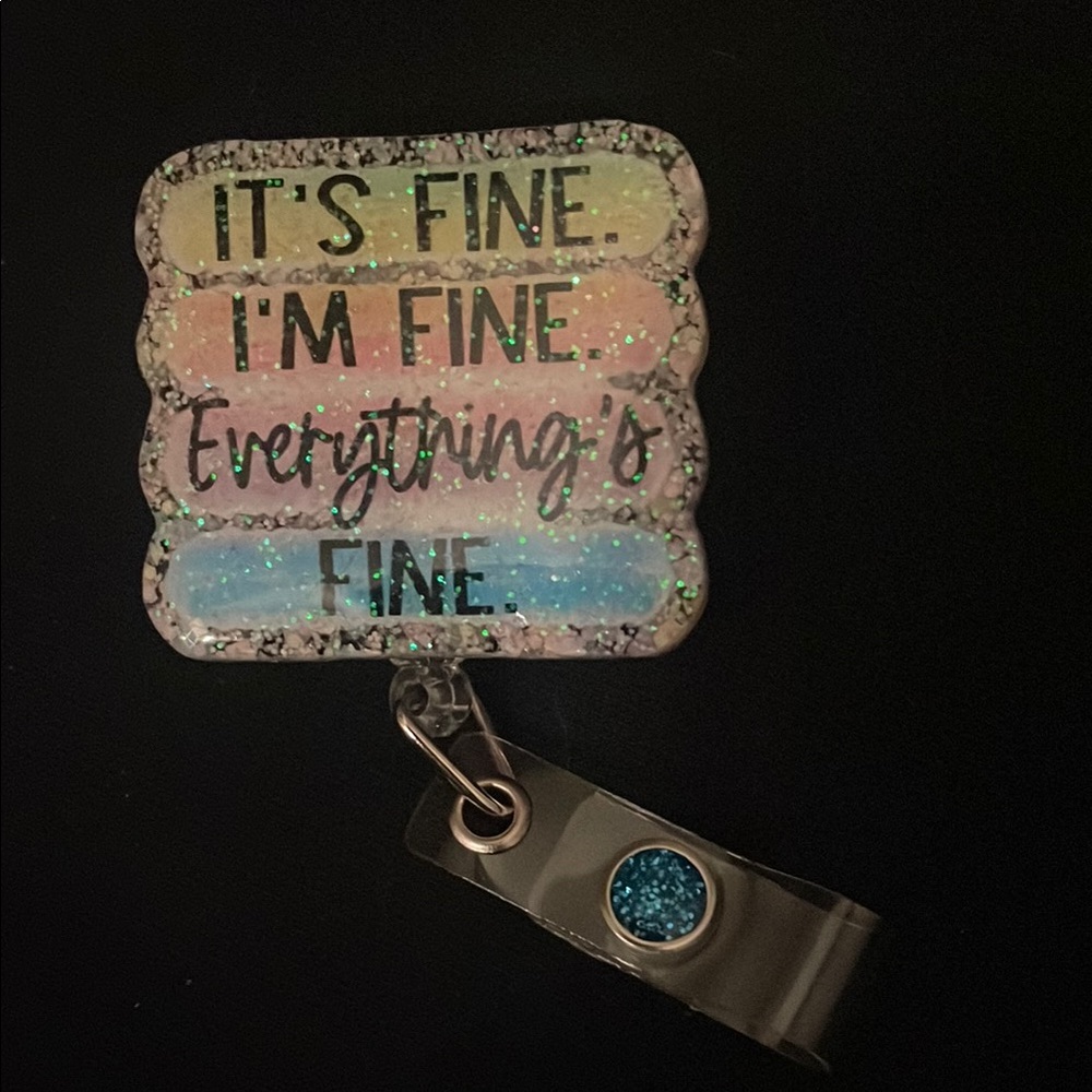 Glittery Multicolor Badge Reel